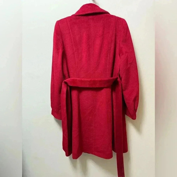 Vintage Anne Klein Wool and Angora Red Coat size 10 - Picture 2 of 6